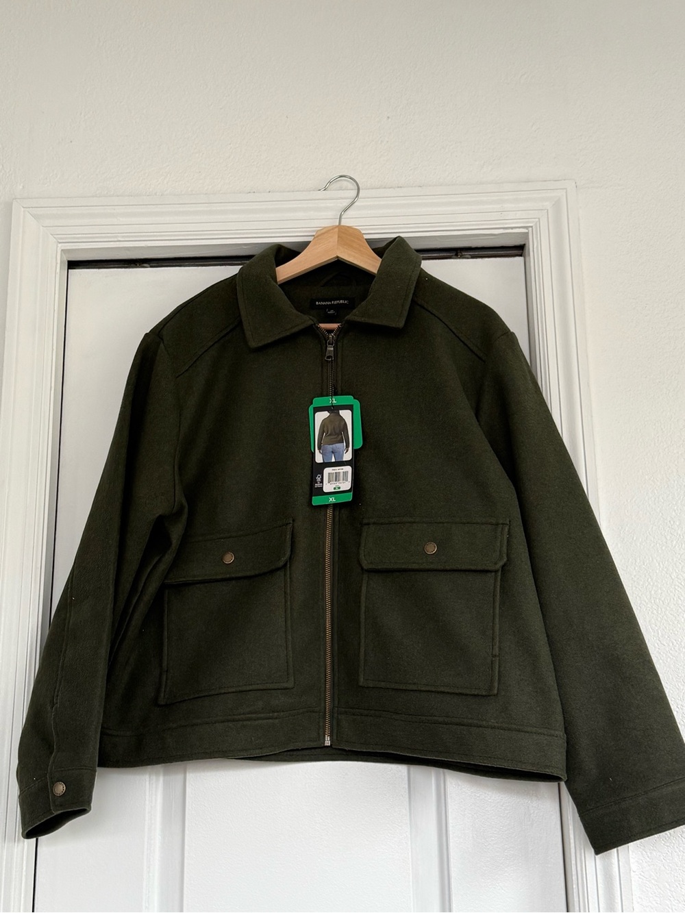 Banana Republic Olive Green Women's Zip-Front Jacket